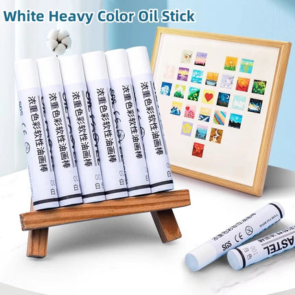 6/12 Pcs Artist Professional Painting Oil Pastel Stick Set White Color Soft Paint Graffiti Crayon Drawing Art Students Supplies