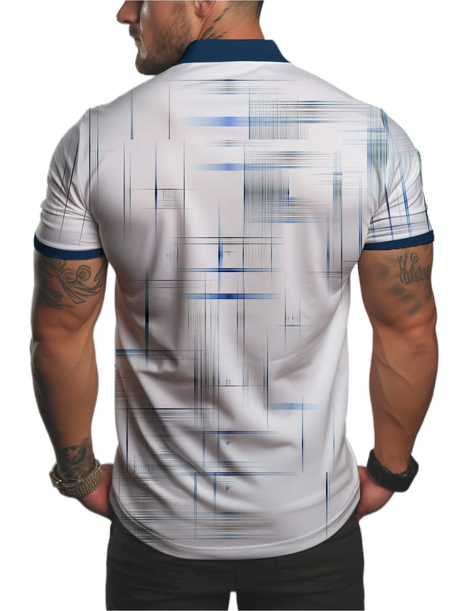 3D Digital Printed Polo Shirt Men's Top Summer Casual Short Sleeved Polo Shirt Men's Summer Clothing Design Button Details