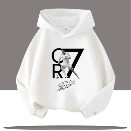 Autumn Cartoon CR7 Ronaldo Print Children's Hoodies Long Sleeve Sweatshirt Boy Football Star Casual Kid Warm Pullover Clothing