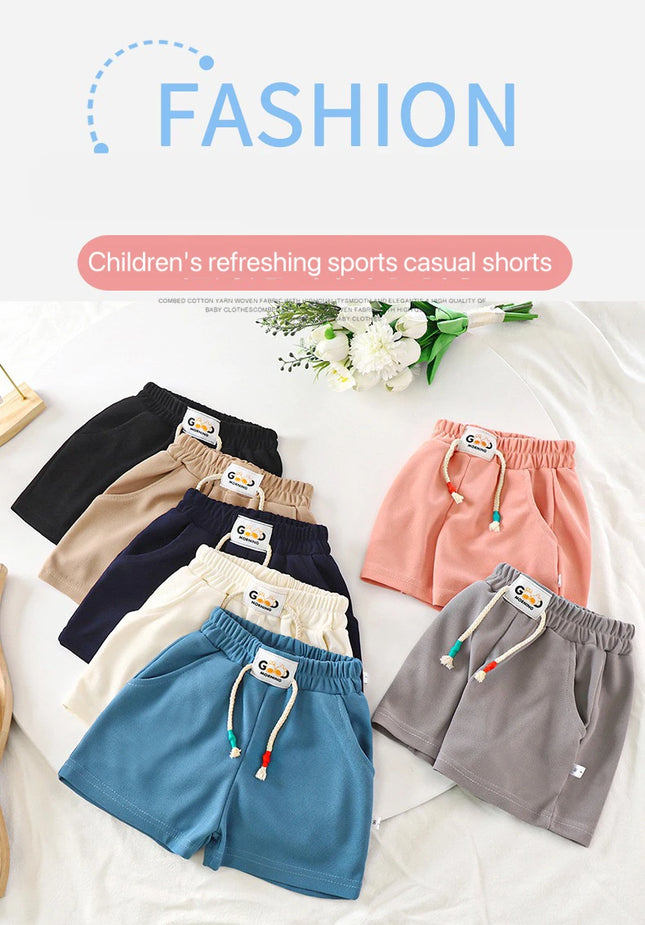 1pc Summer Kids Shorts Boys Girls Solid Color Short Baby Solid Color Casual Pants Children Short Pants Sport Clothing Outwear