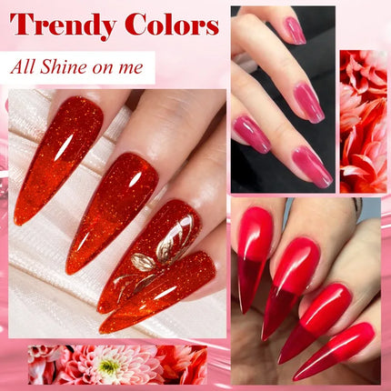6pcs Jelly Gel Nail Polish Set All-Season Nails DIY Nail Art UV/LED Painting Varnish Gel Manicure Kit Long Lasting Nail Supplies