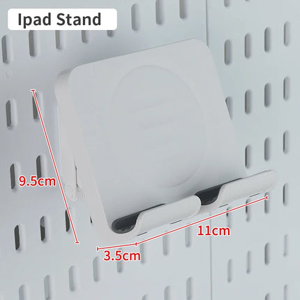 Home & Office Desktop Pegboard: Height-Adjustable Standing Storage Rack for Supplies, Also for Decorative Figurine Display