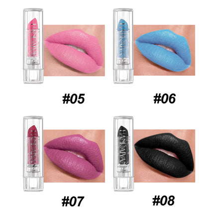 8PCS Halloween Matte Lipstick Set Dark Black Vampire Yellow Velvet Lipsticks for Face Body Painting Creative DIY Makeup Cosmetic