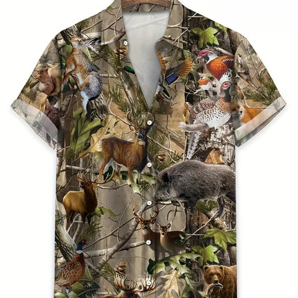 Floral Shirts Men's Hawaii Holiday Party Blouse 2025 Lapel Beach Shirt Flower Camisas Short-sleeved Womens Clothes