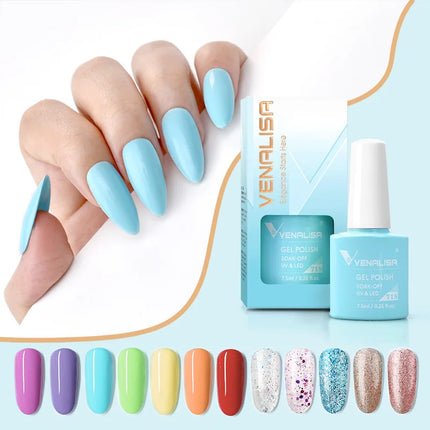 #758 Milky White Venalisa Nail Gel Polish Pearl Color Fall Nails TPO Free Long Wear Diamond Top Soak Off UV LED Gel Nail 7.5ml