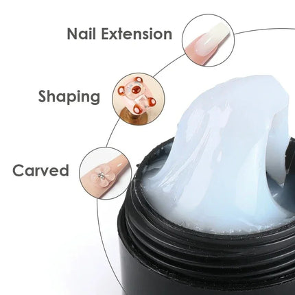 5ml Crystal Soft Solid Extension Nail Gel Pink Carving Clear Acrylic Nude Flower Jelly Shaping DIY Model Manicure Varnish Tools