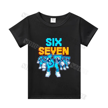Steal A Brainrot Short Sleeve Children T-shirt 67 Six Seven Cotton Tops Tshirt Boys Girls Clothing Fashion Funny Meme T-shirts