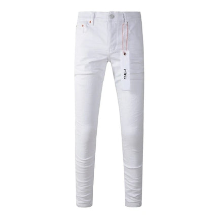 Spring New Men's White Skinny Jeans High Quality Slim Fit Trousers Streetwear Hip Hop Style Casual Fashion Stretch Denim Pants