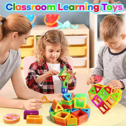 30/62/92PCS Magnetic Building Blocks Constructor Set 3D STEM Educational Toys For 3Years+ Old Kids Boys Girls Birthday Gifts