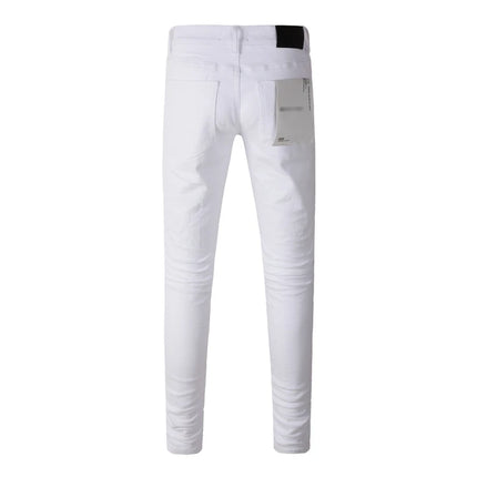 Spring New Men's White Skinny Jeans High Quality Slim Fit Trousers Streetwear Hip Hop Style Casual Fashion Stretch Denim Pants
