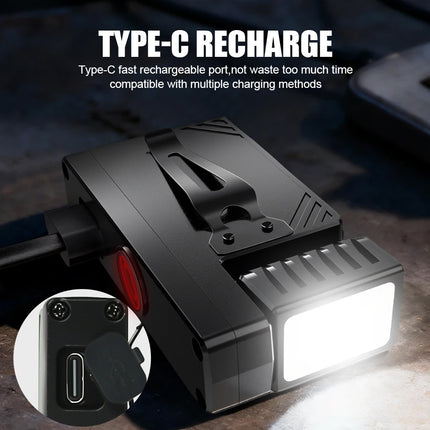 Rechargeable Mini EDC Handheld Flashlight Rotating LED Flashlight Outdoor 5 Modes Magnet Work Light Portable Pen Clip Lantern