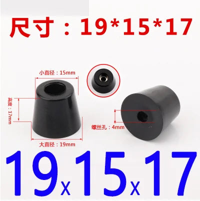 8pcs Anti Slip Furniture Legs Feet Black Speaker Cabinet Bed Table Box Conical Rubber Shock Pad Floor Protector Furniture Parts