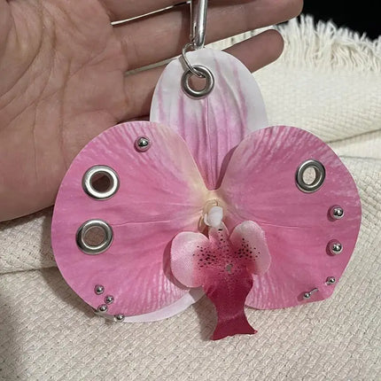 Exquisite Phalaenopsis Orchid Lily Keychain Creative Simulation Flower Bag Pendant Fashion Backpack Decoration Accessories Gifts