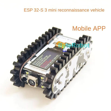 Mini Car Metal Tank Chassis Scout Trolley Tank for ESP32 Vscode Programmable Robot App/Handle Control ESP32-S3 Tractor Crawler
