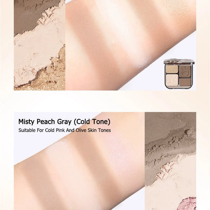 VEECCI 4 Color Contour Palette Powder Matte Shimmer Bronzer Highlighter Brighten  Nude Tones Longlasting Facial  Makeup