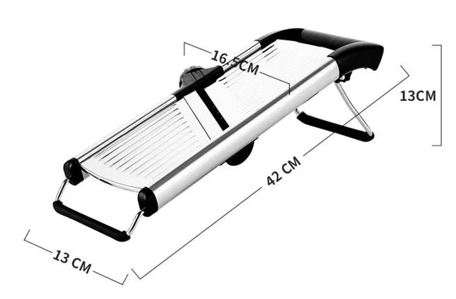 Stainless Steel Adjustable Mandoline Slicer - Multi-Purpose Vegetable Cutter for Potato, Carrot, Onion, Tomato & More