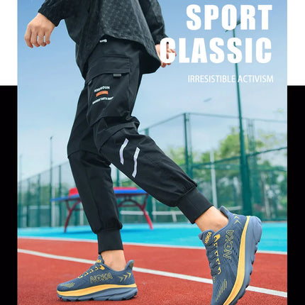 Men's Running Shoes Jogging Breathable Mesh Cushioning Non-Slip Outdoor Luxury shoes Couple Trainer Race Sneakers Off-road Shoes
