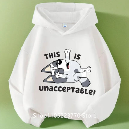 2025 Toddler Bluey Hoodie Rib Cuffs Winter Cartoon Anime Print Cozy Sweatshirt Boys Girls