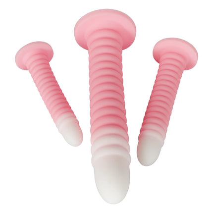 Extra Long Gradient Pink Anal Plug Massager With Threaded Suction Cup Rear Multi-size Unisex Anal Plug Adult Erotic Anal Sex Toy