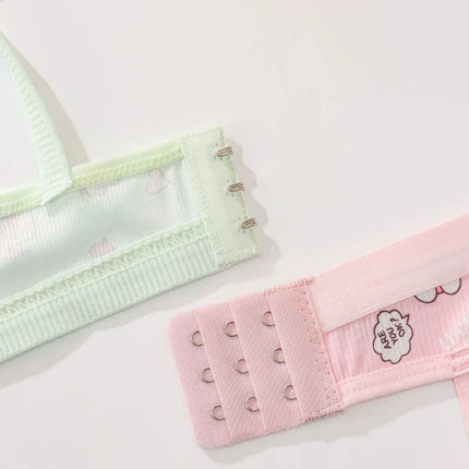 Sanrio Hello Kitty Underwear Kawaii Cartoon Girls Sexy Bra No Wire Push Up Underwear Woman Sports Shockproof Bra Pants