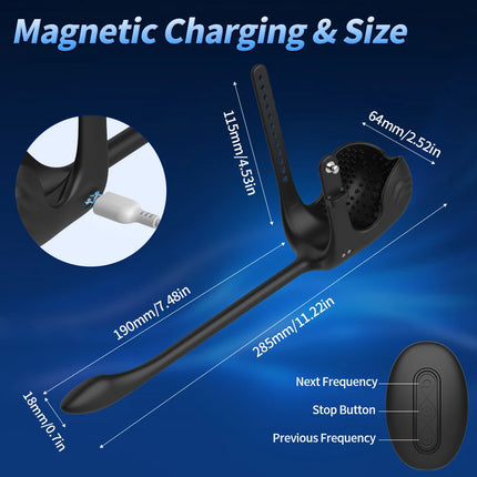 3 in 1 Anal Plug Vibrator Testicle Taint Stimulator Vibrating Cock Ring Remote Control Male Prostate Massager Sex Toy for Couple