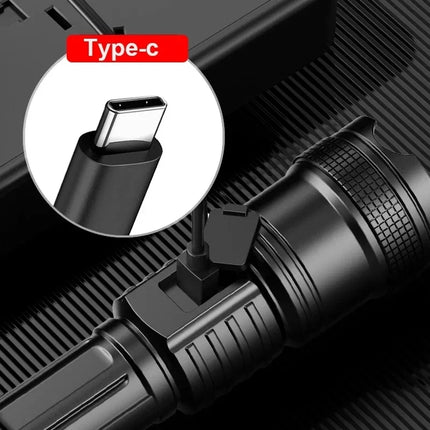 100000LM High Strong Power Led Flashlights Ultra Bright Tactical Flash Light Rechargeable Camping Fishing Defensa Zoom Lantern