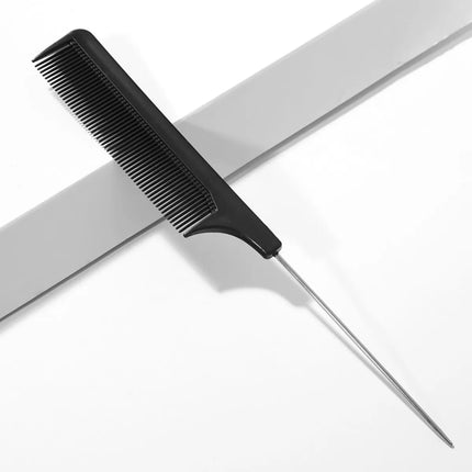 Professional Hair Tail Combs Stainless Steel Salon Cut Styling Comb Spiked Hair Care Styling Tools Barber Accessories Fine Teeth
