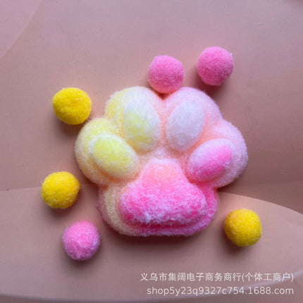 Three Colors Rainbow Cat Claw Squishy Fidget Toy Soft Cute Cat Paw Slow Rebound Pinch Decompression Toys for Kids Birthday Gifts