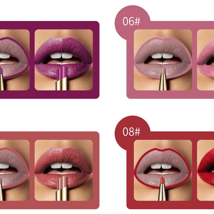 2 IN 1 Lip Liner Waterproof Matte Lipstick Pencil Sexy Red Long Lasting Lipliner Makeup Cosmetics