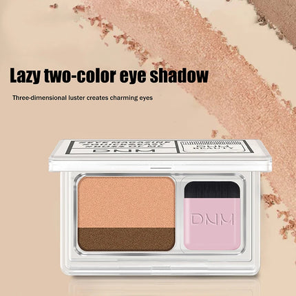 1Pc DNM Professional Women's Cosmetics Two-color Matte Lazy Eye Shadow Double Small Box Easy Carry Eyeshadow Tray for Makeup