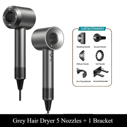 High-Speed Negative Ions Hair Dryer, Upgraded Model, Quiet, High Airflow, Constant Temp, Lightweight, Multi Nozzles in Gift Box