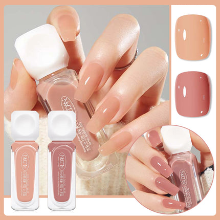 2pcs/set 10ml Water-Based Peel-Off Nail Polish Kit Red Pink Long Lasting Quick Drying No Lamp Needed Nail Art Nail Supplies