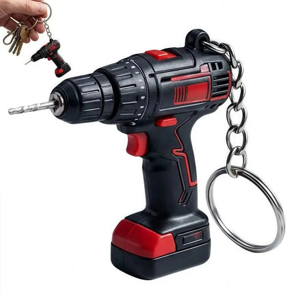 Lifelike Electric Drill Key Chain Cool Design Lightweight Drill Key Ring Mini Size PVC Mini Electric Drill Keychain