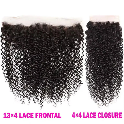 13x4 Transparent Lace Frontal pre plucked Straight Body Loose Water Deep Curly 4x4 Lace Closure Remy Human Hair 8-20 Inch