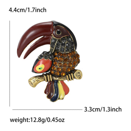 Classic Rhinestone Bird Brooches for Women Unisex Enamel Animal Pins Office Party Friend New Fashion Gifts Jewelry Accessories