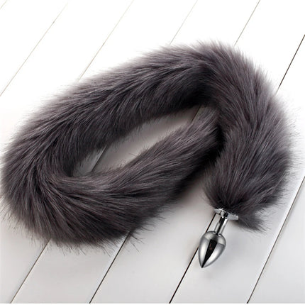 78cm Red Long Fox Tail Anal Plug Metal Butt Plug Prostate Massager Erotic Cosplay Accessories Adult Novelty Sex Toys For Couples