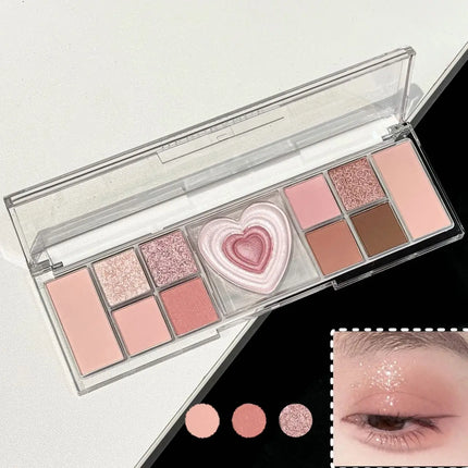 12-Color Tea Apricot Eye Makeup Palette Low Saturation Eyeshadow Palette Pearlescent Matte Shimmer Earth Color Eye Shadow Beauty