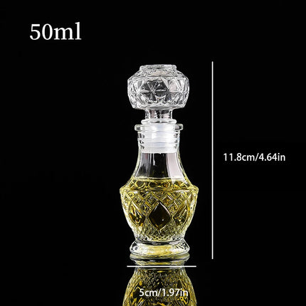 1Pcs 50ml Transparent Small Empty Spirit Whisky Wine Bottle Mini Glass Alcohol Liquor Bottles With Screw Cap Whiskey Decanter