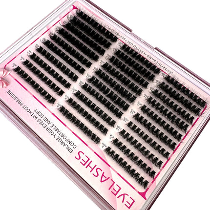 HBZGTLAD DIY Cluster Eyelash Extension 8-16mm Fluffy Thick Lash Clusters 60D80D100D Wispy Individual Eyelash Extension Cluster