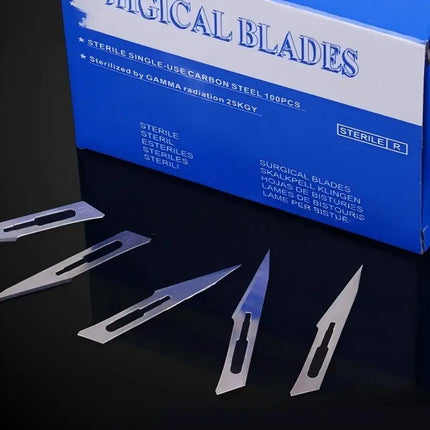 Sterile Surgical Scalpel Blades Individually Packaged, Carbon Steel 11 Extra Point & 23 Stainless Steel, Full Range of Sizes