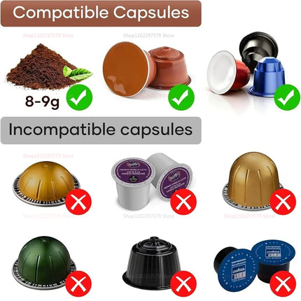 Electric Portable Espresso Coffee Maker for Car Home Camping 3-in-1 Capsule Powder Travel Coffee Machine with USB Rechargeable