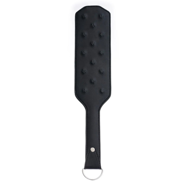 Adult Game 38.5CM Enhance Pain Leather Stainless steel Spikes Spanking Paddle Slapper Whip Bdsm Bondage Flogger Whips Sex Toys