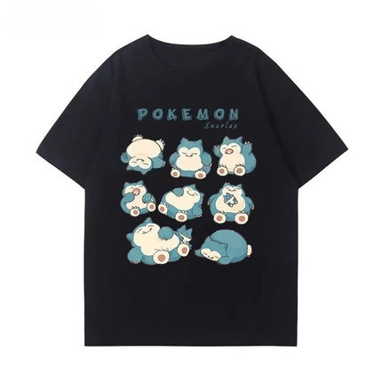 2026 Summer Pokemon Squirtle Cool Sunglasses Print T-Shirt 100% Cotton Oversized Couple & Family Tee for Travel Game & Sports