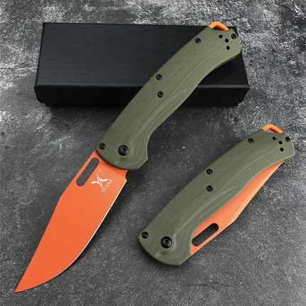Huaao Pocket Folding Knife High Hardness Blade Satin Finish Blade G10 Material Handle Outdoor Hiking Climbing Practical Tool