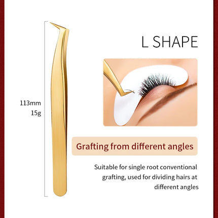 6PCS False Eyelash Tweezers Set For Fake Fan Lashes Extensions Planting Eyebrow Clip Eyelashes Tongs Makeup Nail Tools Kit
