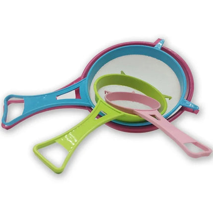 New 4Pcs Plastic Fine Mesh Filter Colander Soy Milk Sieve Flour Sieve with Handle Juice and Tea Filter Kitchen Tool colador de harina tamizador