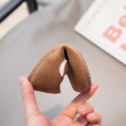 Boys Girls Flat Shoes Retro Non-slip Sweet Kids Moccasins Soft Sole 2024 New Fashion Children Leather Shoes Hook&loop Elegant