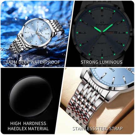 2025 New Top Brand Luxury Men's Wristwatch Waterproof Luminous Date Men's Watches Stainless Steel Quartz 43mm Men's Watch Male Watch
