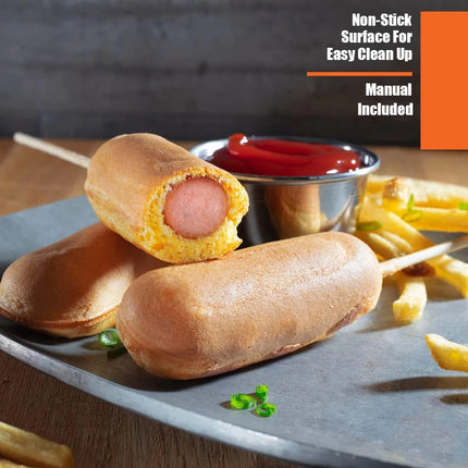 Corn Dog Maker Electric Hot Dog Waffle Maker Toaster Breakfast Machine Double-sided Heating Pan Cake Cooker for Kid Holiday Part