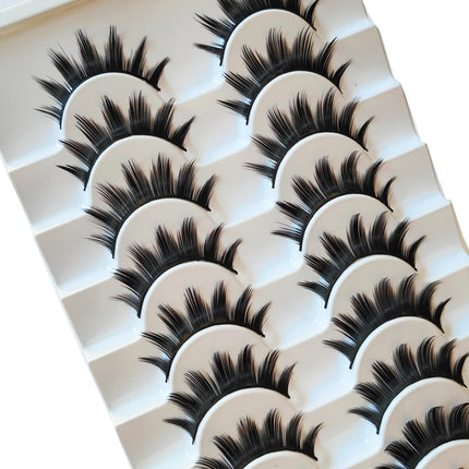 10 Pairs Makeup False Eyelashes 3D Thick Dramatic Looking Faux Mink Eye Lashes Long Handmade Eyelash Cosmetics Tools